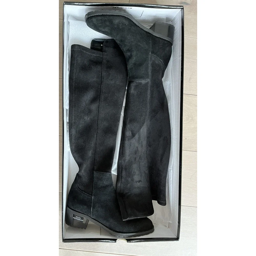 NEW BLONDO Sierra Waterproof Over the Knee Boot SUEDE leather 8 low block heel